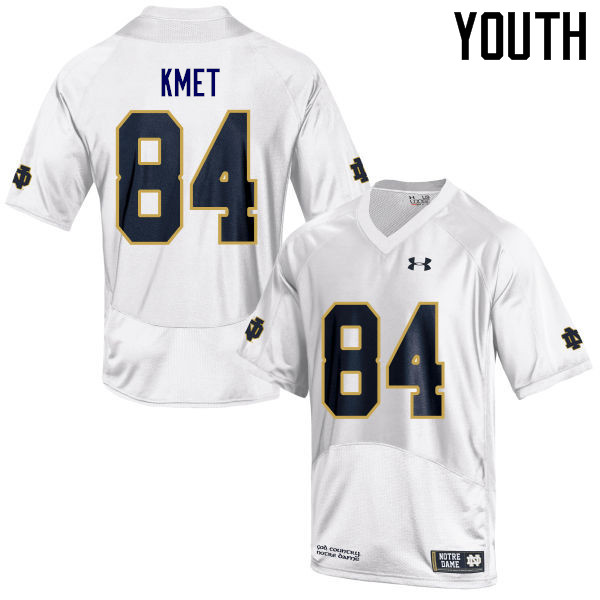 Youth #84 Cole Kmet Notre Dame Fighting Irish College Football Jerseys Sale-White - Click Image to Close